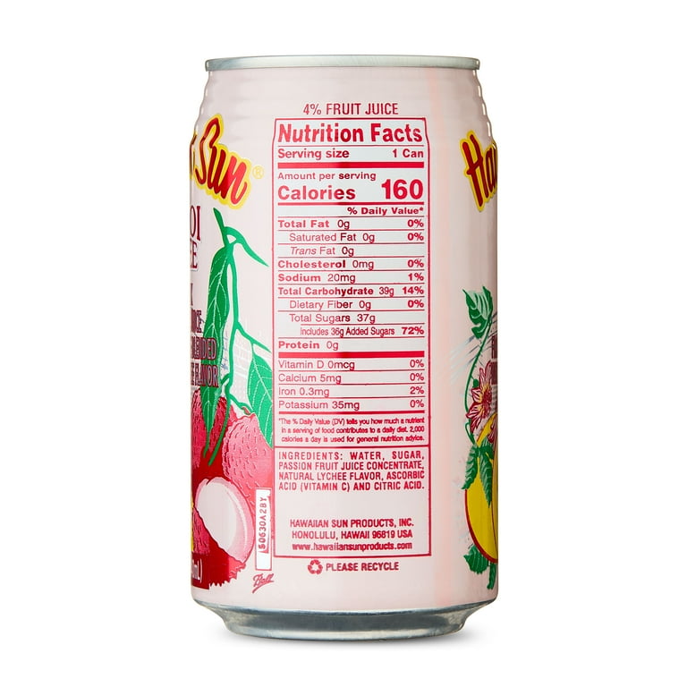 Hawaiian Sun Lilikoi Lychee Fruit Juice, Tangy and Refreshing