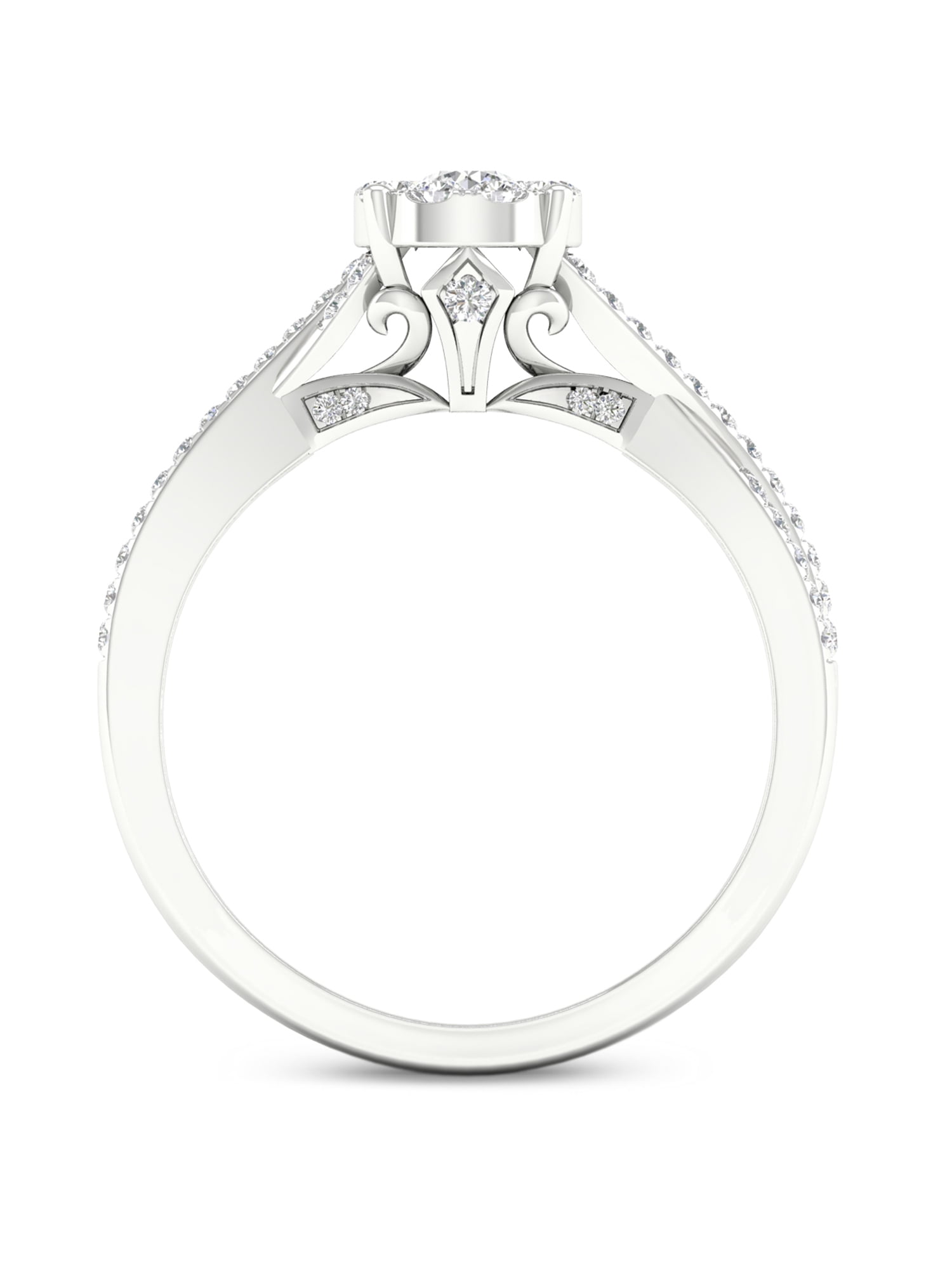 1/2 Carat T.W. Diamond 10kt White Gold Criss Cross Engagement Ring