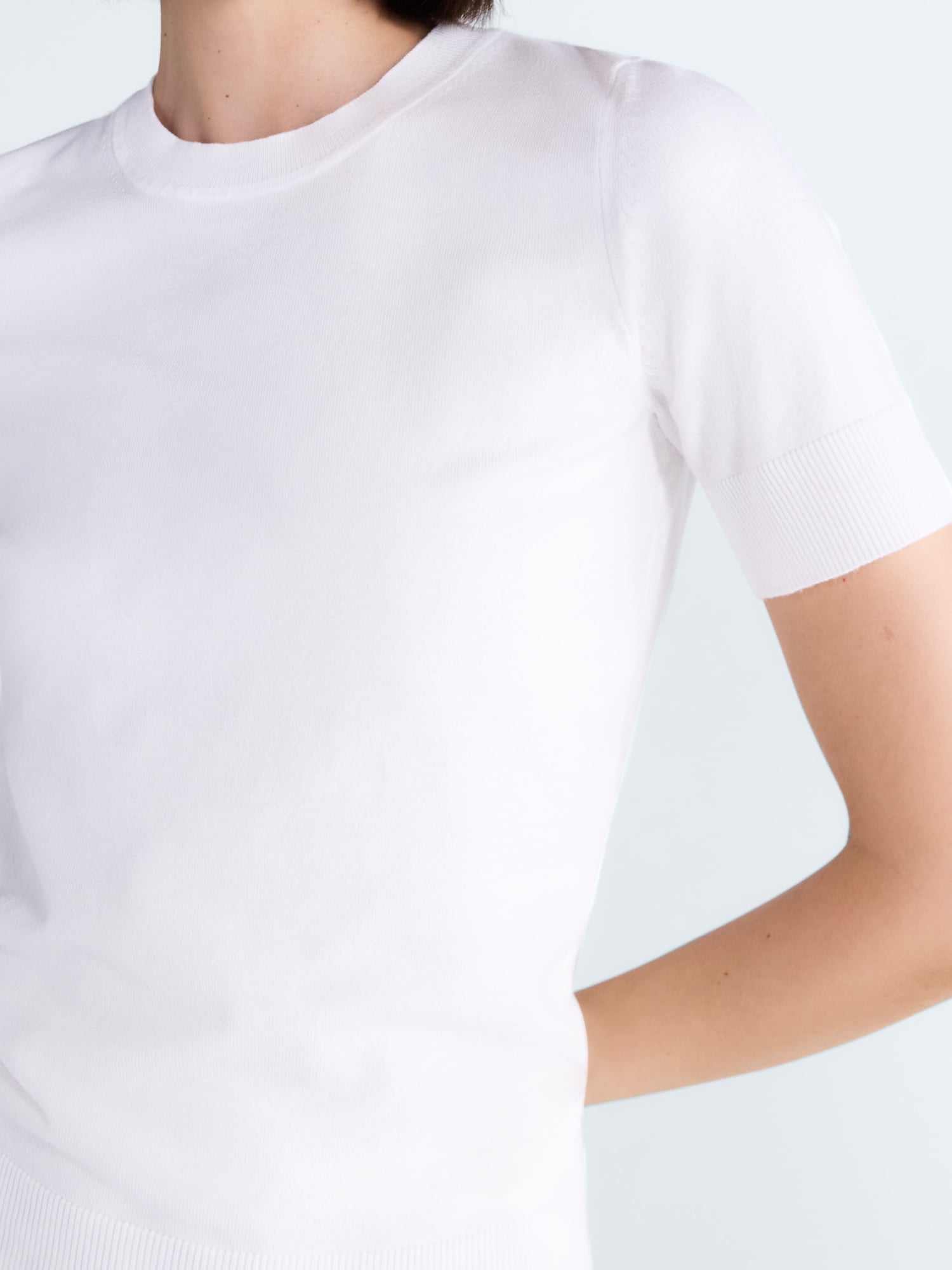Free Assembly Women's and Women's Plus Cozy Yarn Sweater Tee with Short Sleeves, Sizes XS-4X