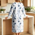 thumbnail image 6 of PNTUTB Fashion Women's Plus Size Maxi Dress Long Sleeve Crew Neck Floral Print Dress Loose Comfortable Trendy Casual Sleepwear Dress, 6 of 7