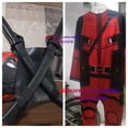 thumbnail image 2 of Traje de cosplay de superhéroe de Deadpool para niños, traje de fantasía de Peter Parker, máscara y accesorios de espada., 2 of 6