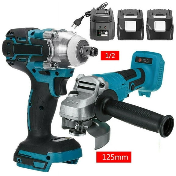 Yabanana for Makita 125mm Angle Grinder   Impact Wrench Cordless Tool Combo Kit Brushless