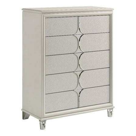 Olivia 5-drawer Bedroom Chest of Drawers Pearl White