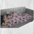 thumbnail image 6 of Cat Soft Flannel Fleece Throw Blanket, Greyscale Feline Portraits with Pastel Colored Stars and Hearts Background, Cozy Plush for Indoor and Outdoor Use, 50" x 60", Grey Pink Pale Pink, by Ambesonne, 6 of 6