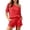 YC Red, variant on Bovxnpu Summer Casual Outfits For Women, 2 Piece Lounge Sets, Women's Summer Solid Color Round Neck Five Quarter Sleeved Top shorts Pants Two-piece Set L