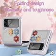 thumbnail image 4 of for Samsung Galaxy Z Flip 4 Flower Cute Case, Applique Design Slim Thin PU Leather & Crystal Hard PC Shockproof Protective Phone Cover Case for Samsung Z Flip 4 LTH Grey, 4 of 14