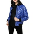 thumbnail image 3 of Orolay Womens Plaid Style Lightweight Short Down Jacket with Rib Knit Sapphire S, 3 of 6