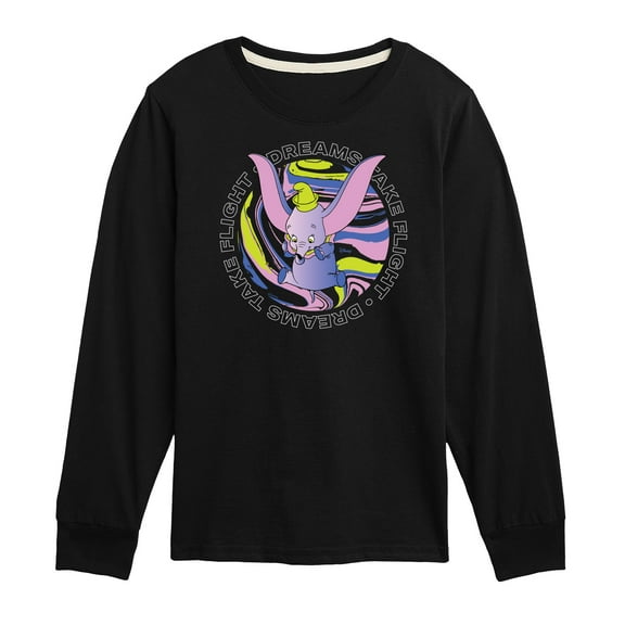 Disney Dumbo Animated - Dreams Take Flight - Toddler & Youth Long Sleeve Graphic T-Shirt