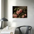 thumbnail image 4 of YANMS  Still life Gold Framed Wall Art, Retro Pink Roses Canvas Prints Artwork with Antique Frame, Victorian Wall Paintings Decor for Living Room Gallery, 16x12in, 4 of 6