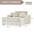 thumbnail image 2 of Roundhill Furniture Belvoir 2-Piece Living Room Set, Sofa and Cuddle Chaise, Beige Champagne, 2 of 13
