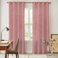 thumbnail image 5 of Kitchen Curtains 84 Inch Length 2 Panels, Vintage Peach Pink Grommets Window Treatment Curtain, Farmhouse Retro Solid Color Linen Texture Thermal Curtains Drapes for Living Room/Bathroom, 5 of 9