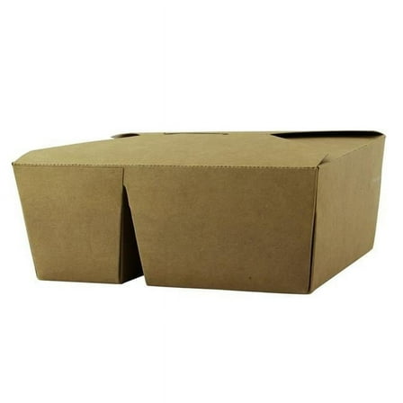 35 oz 2-Compartment Kraft Cardboard Meal Box - 8.43 x 6.1 x 1.85 in. - 200 Piece