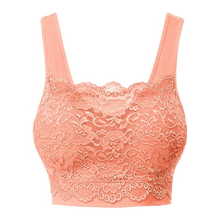 

Inkach Women S Seamless Lace Bra Top With Front Lace Cover Sports Bra