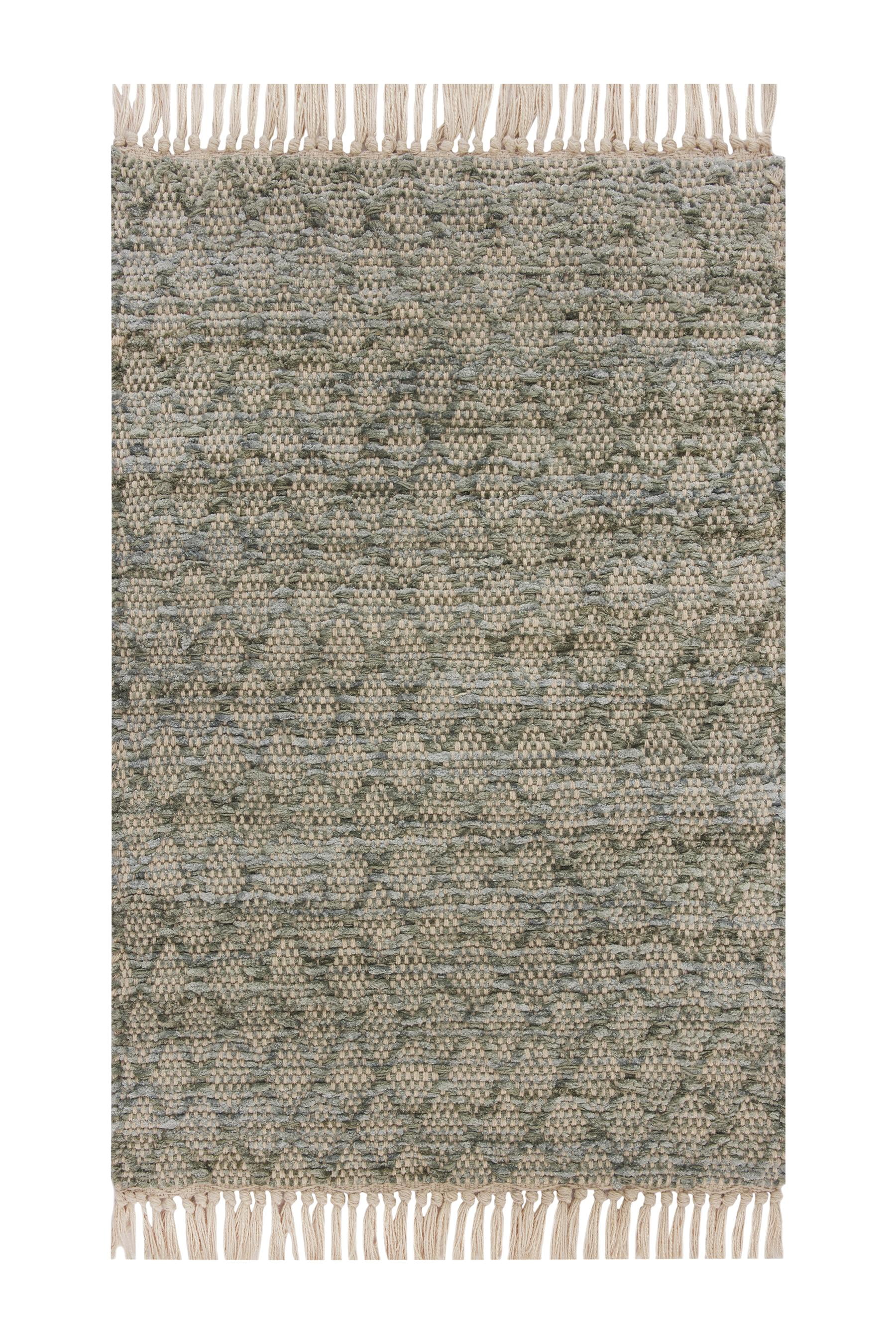 Better Homes & Gardens Diamond Pattern Woven Cotton Green with Ivory ...