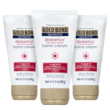 (3 Pack) Gold Bond Ultimate Diabetics Dry Skin Relief Hand Cream, 2.4