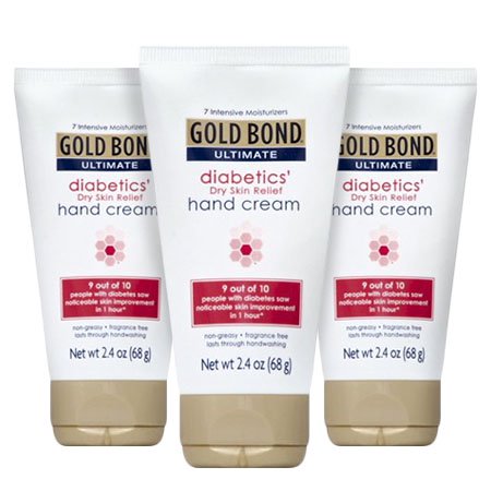 (3 pack) (3 Pack) Gold Bond Ultimate Diabetics Dry Skin Relief Hand Cream, 2.4 oz