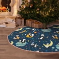 thumbnail image 6 of Daiia Space Sleeping Panda Drawing Merry Christmas Tree Skirt , Xmas Large Lace-up Tree Skirt, Santa Snowflakes Rustic Home Decorations New Year Party Farmhouse Decor-36", 6 of 7