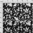 thumbnail image 2 of oneOone Polyester Spandex Black Fabric Leaves & Floral Sewing Material Print Fabric By The Yard 56 Inch Wide, 2 of 4