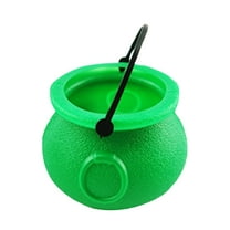 BinKFF Halloween Mini Black Witch Cauldron Kettle,Plastic Candy Bucket Holder Cauldron Pot Bowl,Party Favor Decoration for St. Patrick's Day and Halloween, 2.76x2inchs