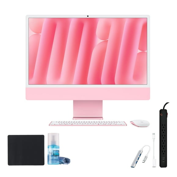 Premium Restored Apple iMac 24" Pink M1 Chip 8-Core GPU 256GB SSD 8GB RAM+ 1TB External SSD