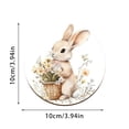 thumbnail image 2 of Easter Bunny Wooden Coaster Set of 1 Heat Resistant Cup Mat for Coffee Tea Table Decor, Cute Spring Kitchen Dining Table Protector, 3.94 x 3.94 Inches, 2 of 6