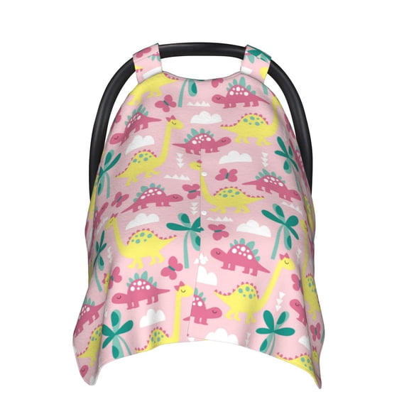 Car Seat Cover Baby - Dinosaur print C Breathable Infant Car Seat Cover for Baby Carseat, Lightweight Comfort Baby Essentials Must Haves Newborn Stuff for Girl Boy