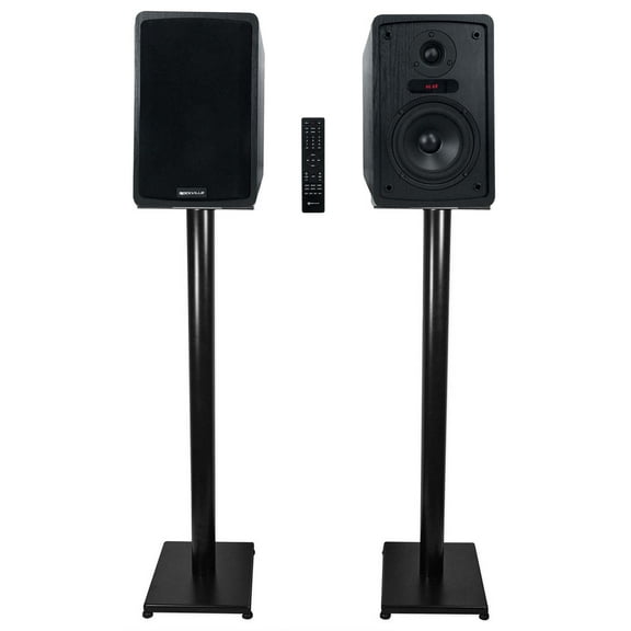 Rockville ELITE-5B 5.25" Powered Bookshelf Speakers Bluetooth/Optical 37" Stands