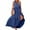 Navy, variant on WTOBBY Women's Summer Long Dress with Lining, Big Swing Beach V-Neck Maxi Dress, Lightweight and Flowy for Vacation, Ocean Getaways,Sky Blue XL