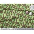 thumbnail image 2 of Soimoi Brown Cotton Duck Fabric Stripe & Palm Leaves Decor Fabric Printed Yard 42 Inch Wide, 2 of 3