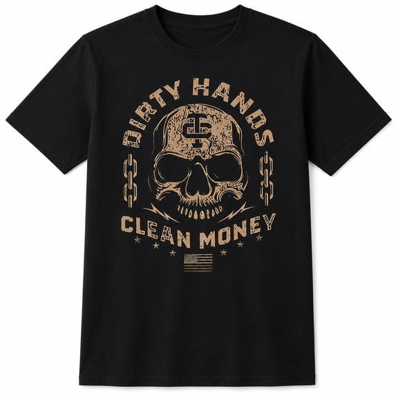 Veylor Haus Men’s Dirty Hands Clean Money Graphic, Unisex Classic Fit Tee