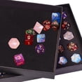 thumbnail image 3 of Cusdie 5 Sets/35PCS DND Dice Polyhedral Dice Set with 2 in 1 Xmas Box & Dice Tray, D&D Dice Set with Glitters for Dungeons and Dragons, RPG, MTG Table Games, 3 of 5