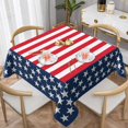 thumbnail image 1 of 4th of July Square Tablecloth 52×52 Inch Patriotic Table Cloth Red White and Blue Small Square Tablecloths Indoor Outdoor Washable Wrinkle Free Stain Resistant Waterproof Fabric Table Cover, 1 of 6