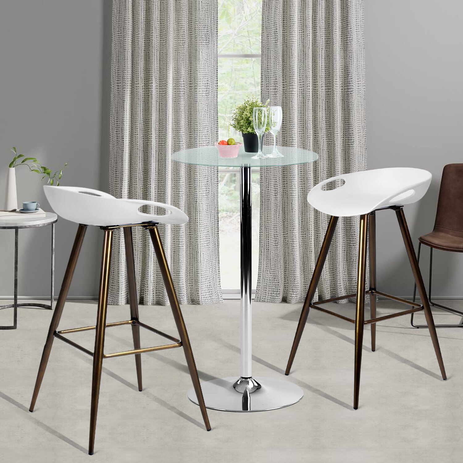 Aimaan 32.3" Bar Stool, Adopted the antidropping electroplating