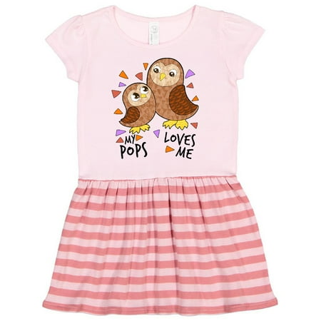 

Inktastic My Pops Loves Me- cute owl family Gift Toddler Girl Dress