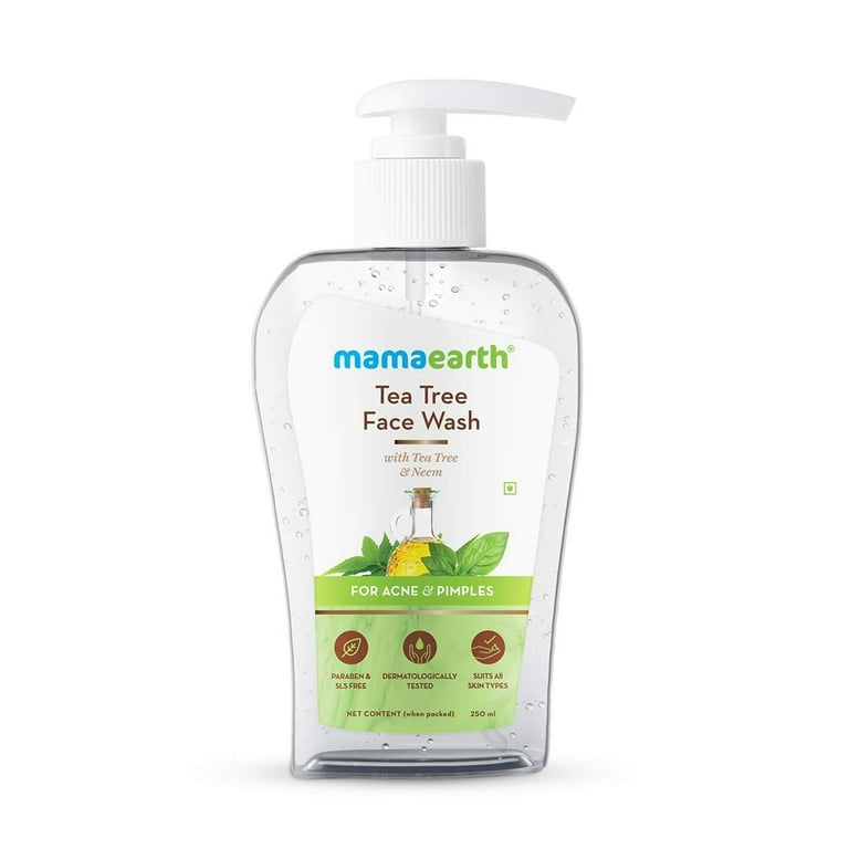 Mamaearth Tea Tree Face Wash with Neem for Acne Pimples 250ml for Cleansing