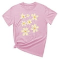 thumbnail image 5 of Qepwsc 2025 Womens Tops Summer Short Sleeve Crew Neck Floral Print T-Shirts Blouses Dressy Casual Ladies Blouss Vintage Tees Loose Fits Shirts for Women Trendy Loose Fits Going Out Tps S-XXL ﻿, 5 of 5