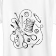 thumbnail image 3 of Instant Message - Vintage Sewing Tools Short Sleeve Graphic T-Shirt, 3 of 6