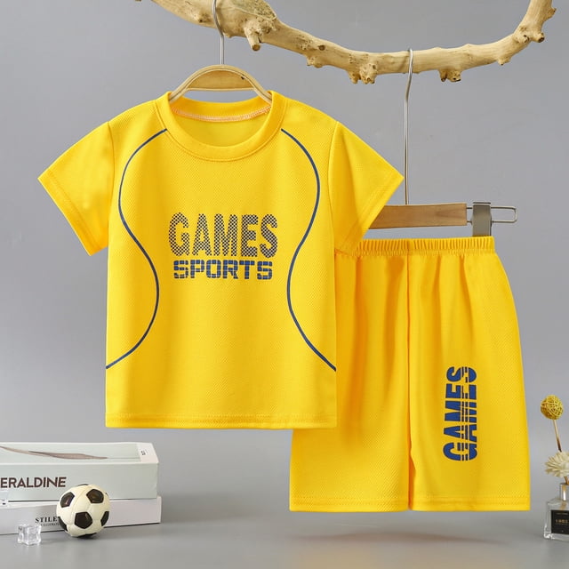 Traje de baloncesto para niños Traje de casa para niños Traje de verano de secado rápido Traje deportivo de manga corta para bebés y niños medianos y grandes