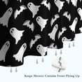 thumbnail image 6 of Halloween Ghost and Bat Silhouette Pattern Shower Curtain 72"x84" ,Bathroom Decorative Shower Curtains Set with 12 Hooks,Modern Waterproof Washable Shower Curtain, 6 of 6