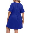 thumbnail image 5 of Cueply Women's Plus Size Dress Casual Summer Short Sleeve Crew Neck Loose Midi Dresses T-Shirt Swing Dress, 5 of 5