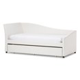 thumbnail image 1 of Hawthorne Collections Lit de Repos Double en Simili Cuir Moderne en Blanc, 1 of 4