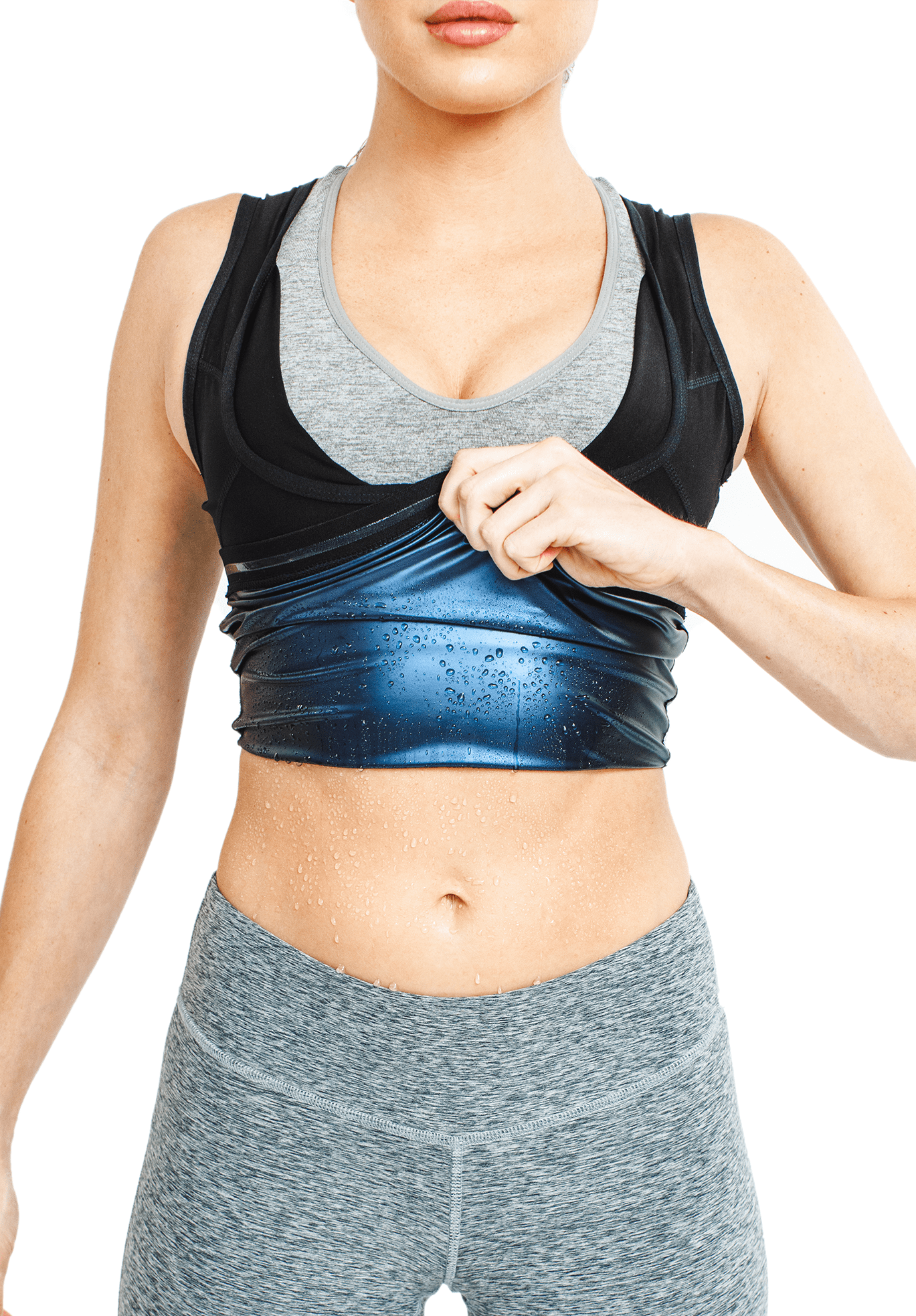 Spotlip Womens Sauna Sweat Vest Suit，Inner Silver Heat-Trapping Sweat Enhancing Vest，Hot Polymer Top Shapewear Waist Trimmer Trainer 