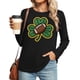 thumbnail image 1 of Uootdi St Patricks Day Long Sleeve Shirts for Women Retro Lucky Clover Tshirt Irish Shamrock Graphic Tee Tops Gift, 1 of 5