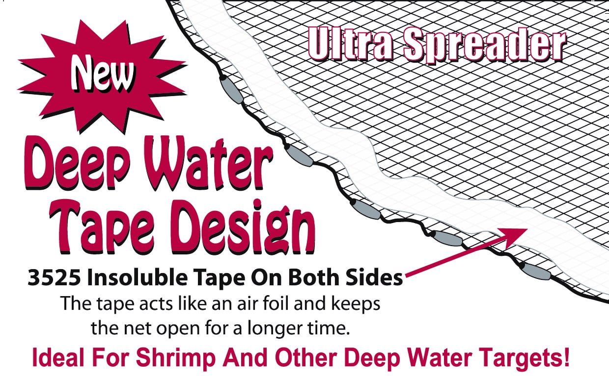 Super Spreader SS-1000 Series Tape Net , 4 Ft Radius, 3/8 Mesh, 1LB Weights, Clear Mono