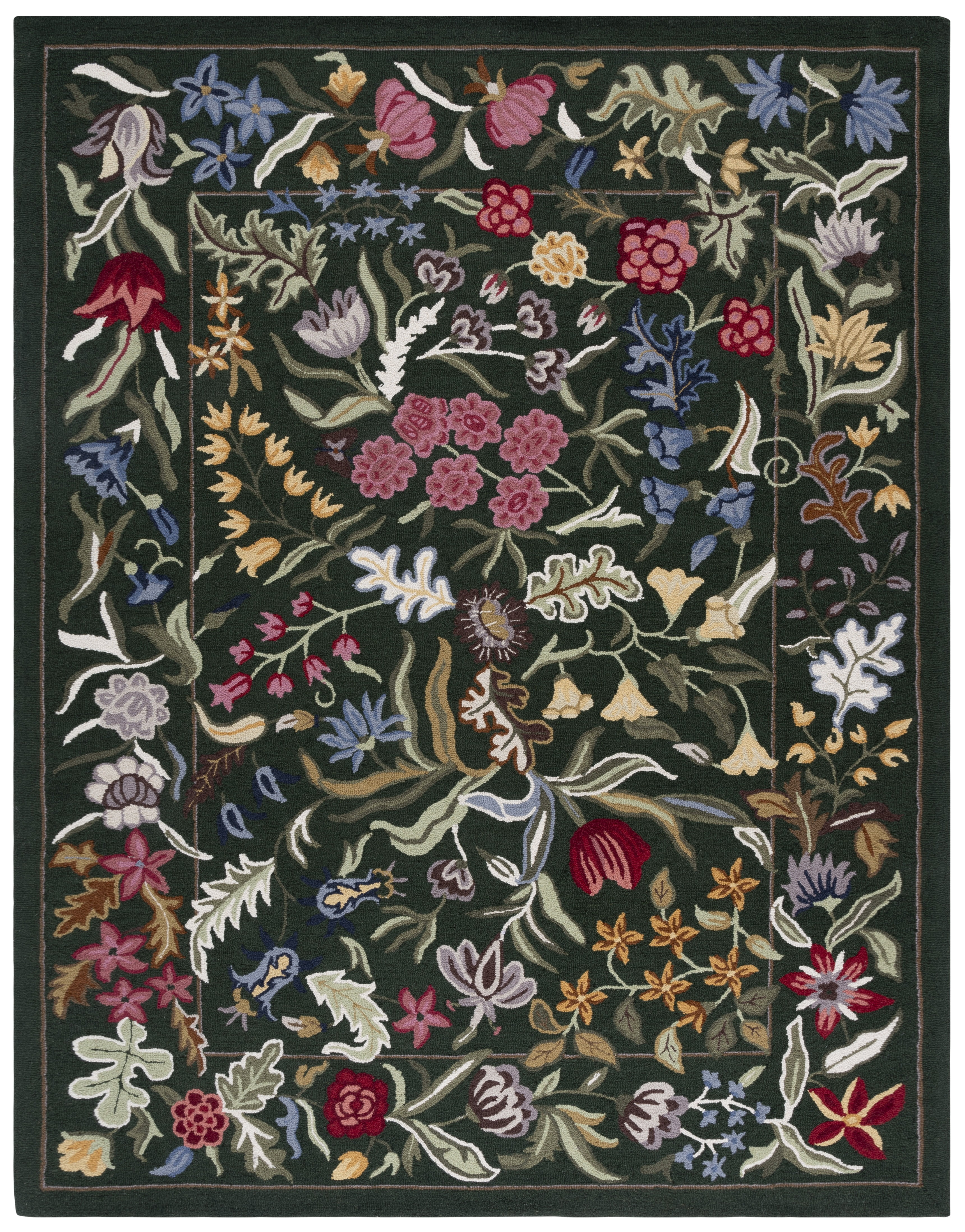 Safavieh Chelsea Mabelle Floral Wool Area Rug, Green/Pink, 9' x 12'