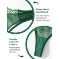 thumbnail image 3 of Ausing&nbsp;Floral Lace Lingerie Set Women Sheer Mesh Push-Up Bra Adjustable Ladies Embroidered Bra Panties Two Piece Matching Underwear and Bra XL Green, 3 of 6