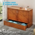thumbnail image 2 of Mjkone Murphy Bed Chest with with 3 Level Folding Memory Foam Mattress, Queen Size Murphy Cabinet Chest Bed with USB Charging Station& 2 Large Drawers Use for Living Room/Bedroom (Queen Cherry), 2 of 8