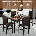 thumbnail image 6 of Cvortll 5 Pieces Dining Room Table Set for 4, Space Saving Kitchen Table and Chairs , Set with 4 Upholstered PU Leather Chairs and Faux Marble Tabletop, Deep Brown + Brown, 6 of 9