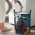thumbnail image 5 of Fuzoiu Surrealist Goat Print Circular Hamper,Laundry Basket with Handle,Collapsible Laundry,Dirty Clothes Storage Basket,for Bedroom Bathroom Dorm Living Room-Medium, 5 of 6