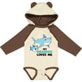 thumbnail image 3 of Inktastic My Grandad Loves Me with Cute Sharks Boys or Girls Long Sleeve Baby Bodysuit, 3 of 5
